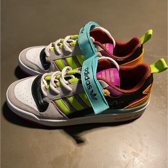 2021 ADIDAS FORUM MID LOW "SONIC FUSHIA/PINK TINT/ACID MINT” SNEAKERS - Picture 4 of 5